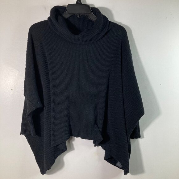 FP Beach Boxy Dolman Sleeve Turtleneck Top Back alit Waffle Weave XS - Picture 1 of 9
